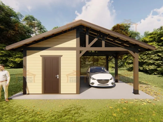 Навес для авто с хозблоком РИМ — Фото 6