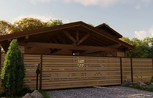 Навес для трех авто с хозблоком СОНАТА — Фото 8