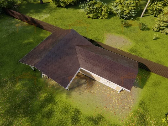 Навес для двух машин с хозблоком СПУТНИК — Фото 4