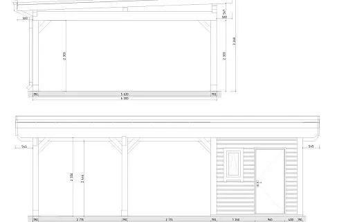 Навес для двух машин с хозблоком ФЛЭТ 1.0 — Фото 8