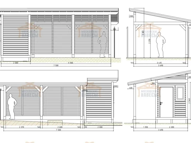 Навес для одной машины с хозблоком МОНАКО — Фото 8