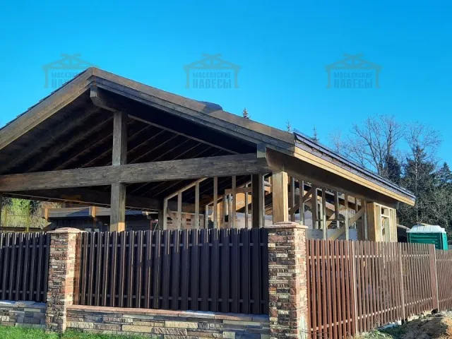 Навес для двух машин с хозблоком ФЭМИЛИ — Фото 6