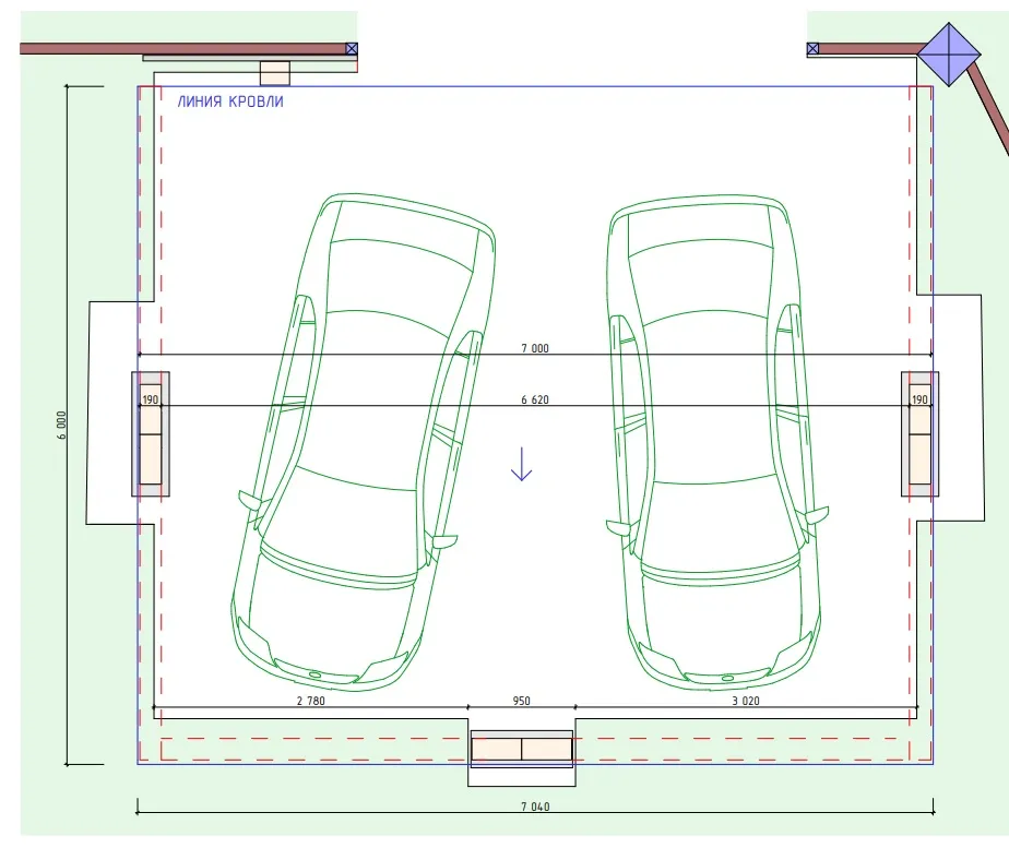 Односкатный навес для двух авто ХАЙТЕК — Фото 10