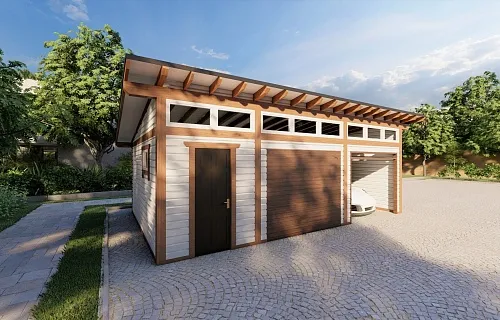 ГАРАЖ ДЛЯ ДВУХ МАШИН СО ХОЗБЛОКОМ ЛАДОГА — Фото 2