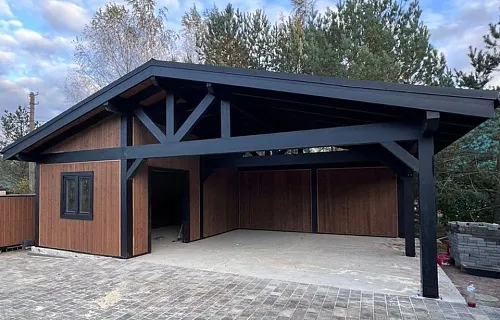 Навес для двух автомобилей с хозблоком БАВАРИЯ MAXI 2.0 — Фото 6