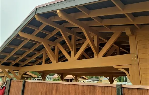 Навес для двух машин с хозблоком ВИКИНГ — Фото 11