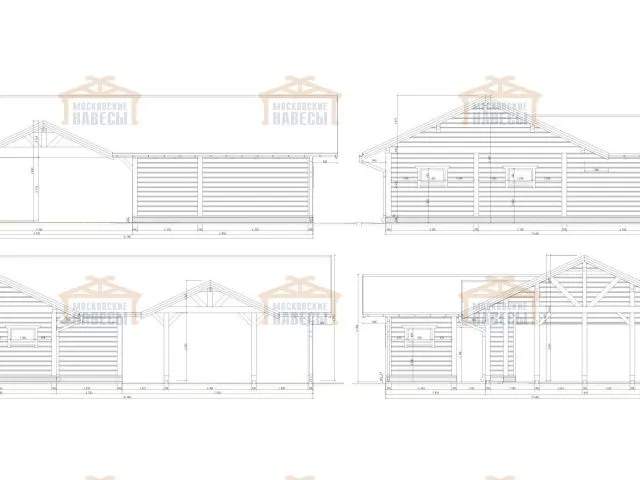 Навес для двух машин с хозблоком ГОРКИ — Фото 10