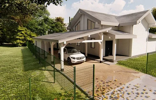 Навес с гаражом МЕДВЕЖИЙ — Фото 6