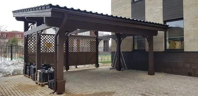 «Односкатный Навес из клееных балок в КП Ренессанс Парк. Отзыв Светланы.» — отзыв