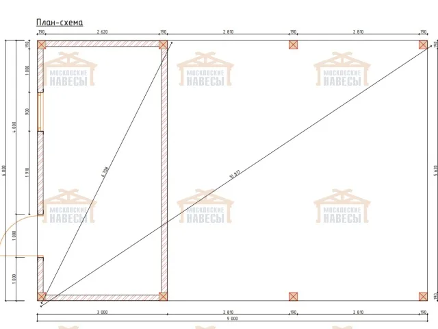 Навес для двух авто с хозблоком ЮПИТЕР — Фото 5