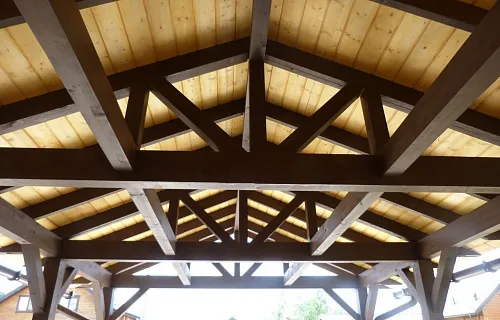 Навес для двух машин с хозблоком ГОРКИ — Фото 9