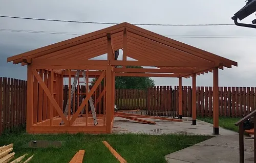 Навес для одного авто с хозблоком ВЕЛИГОРСКИЙ — Фото 6