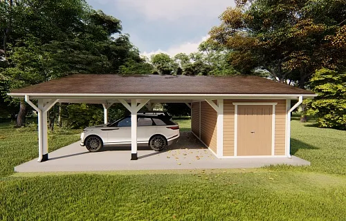 Навес для двух машин с хозблоком РИВЬЕРА 2.0 — Фото 5