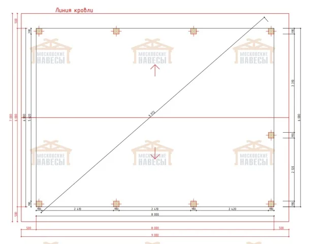 Навес для двух машин ЛИДЕР — Фото 9
