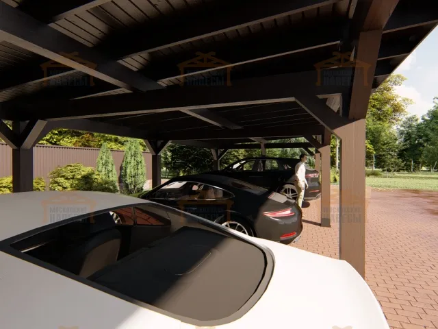 Односкатный навес для автомобилей ЛЕОН — Фото 7