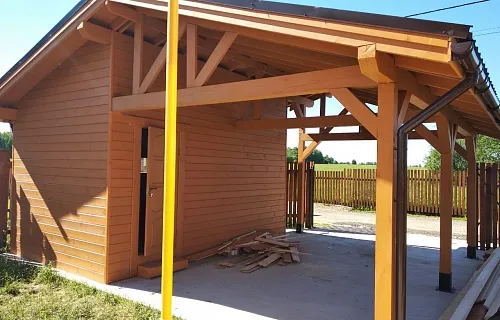 Навес для одного авто с хозблоком ВЕЛИГОРСКИЙ — Фото 2