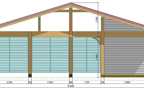 Навес для четырех авто с хозблоком АРНОЛЬД — Фото 10