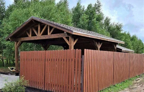 Навес для двух авто с хозблоком ЮПИТЕР — Фото 2