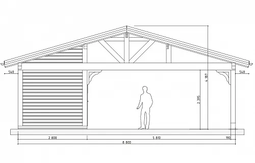Навес для двух автомобилей с хозблоком БАВАРИЯ MAXI — Фото 15