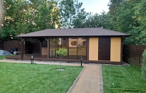 Застекленная беседка с хозблоком САКСОНИЯ — Фото 4