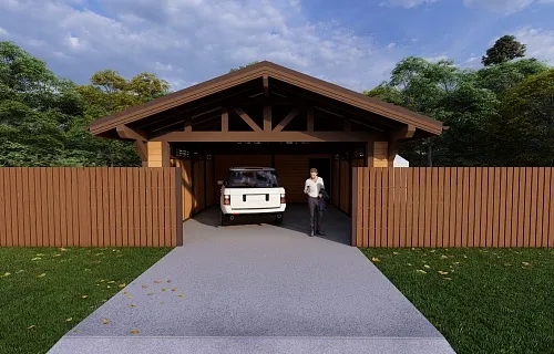 Закрытый навес для 2ух авто ВАЛЬДОРФ — Фото 5