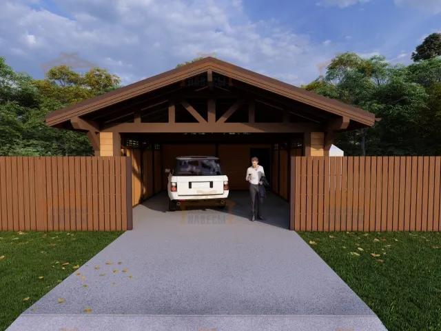 Закрытый навес для 2ух авто ВАЛЬДОРФ — Фото 5