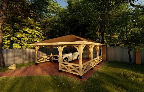 Навес для двух машин МАЛАХОВКА — Фото 7