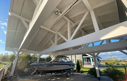 Навес для двух машин с хозблоком ВИКИНГ — Фото 7