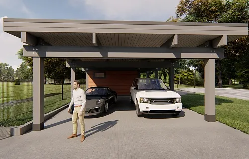 Навес для автомобилей с хозблоком ФАХВЕРК — Фото 9