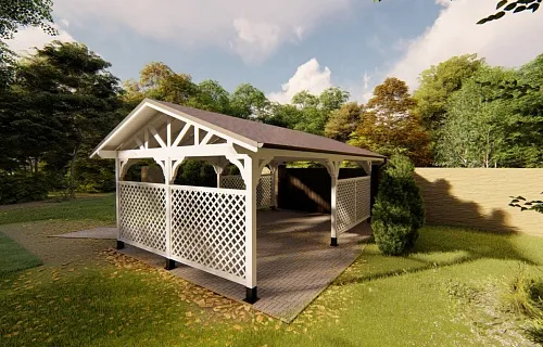 Деревянный навес для машин с перголами НИКОЛЬСКИЙ — Фото 8