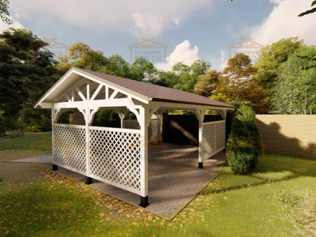 Деревянный навес для машин с перголами НИКОЛЬСКИЙ — Фото 8