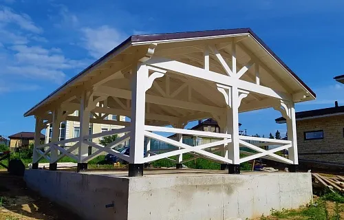 Деревянный навес для авто с ограждениями МОНТЕ-КАРЛО — Фото 2