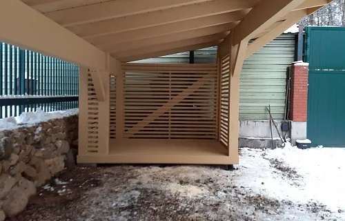 Деревянный навес для двух авто НИКОЛИНСКИЙ — Фото 3