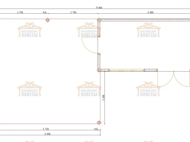 Навес для двух машин с хозблоком СПУТНИК — Фото 5