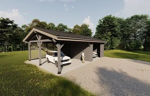 Навес для двух авто с хозблоком ПАРКВИЛЛЬ — Фото 9