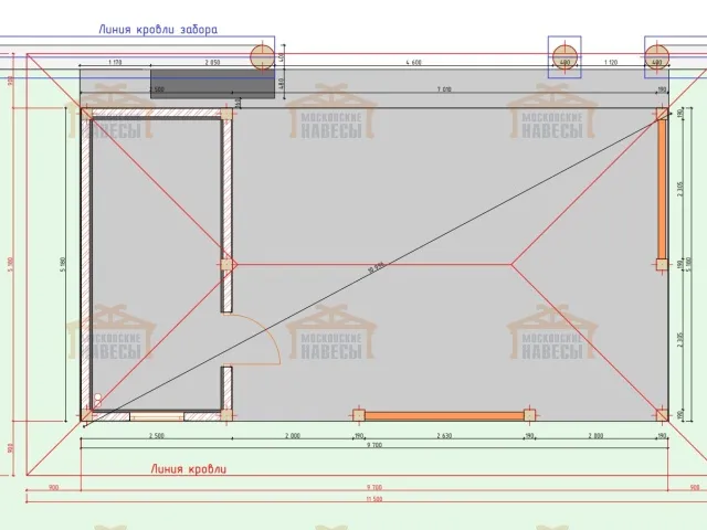Навес для двух машин с хозблоком ЛЕСНОЙ — Фото 10