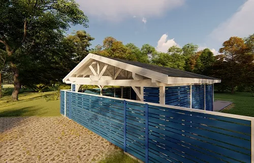 Навес для трех авто с хозблоком СОНАТА — Фото 2