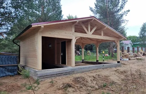 Навес для двух автомобилей с хозблоком БАВАРИЯ MAXI — Фото 12