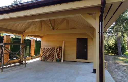 Навес для двух машин с хозблоком МЕЦЦО — Фото 2