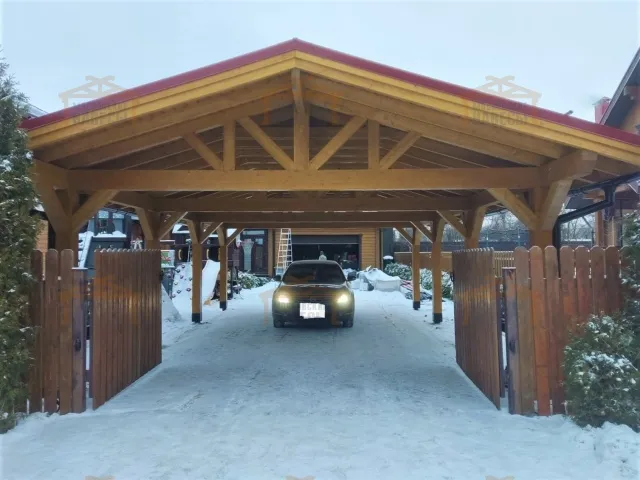 Навес для двух машин ЛИДЕР — Фото 4