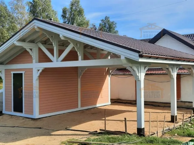 Навес для двух автомобилей с хозблоком КОНСУЛ 2.0 — Фото 4