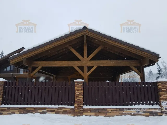 Навес для двух машин с хозблоком ФЭМИЛИ — Фото 2