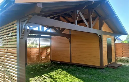 Навес для двух автомобилей с хозблоком КОНСУЛ 2.0 — Фото 7