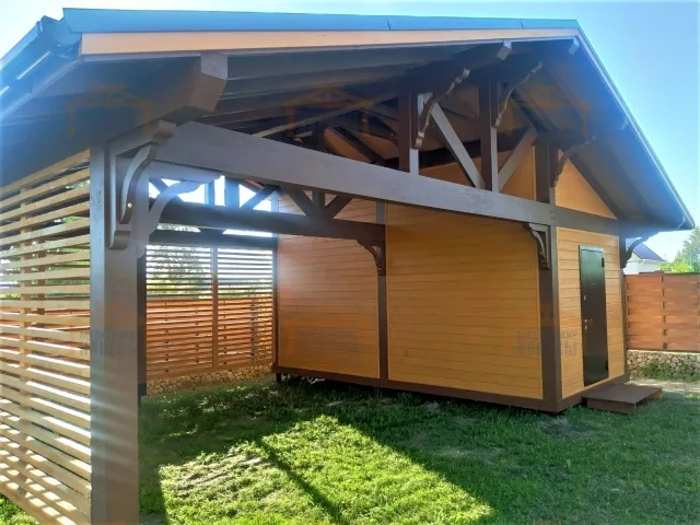 Навес для двух автомобилей с хозблоком КОНСУЛ 2.0 — Фото 7