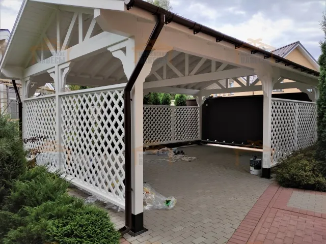 Деревянный навес для машин с перголами НИКОЛЬСКИЙ — Фото 4