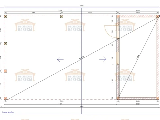 Навес для двух машин с хозблоком ВИКИНГ — Фото 15