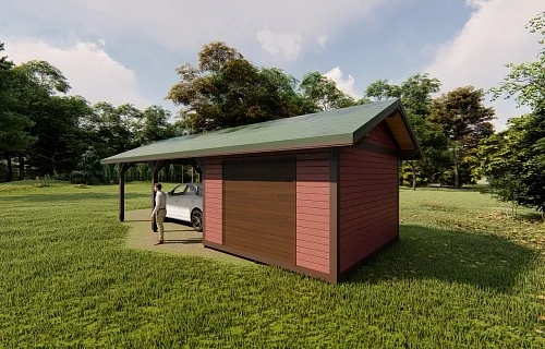 Навес для машины с хозблоком МАРКОС — Фото 3