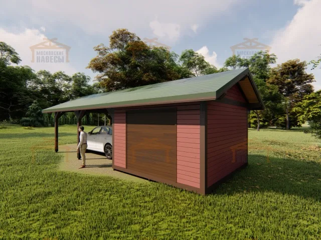Навес для машины с хозблоком МАРКОС — Фото 3