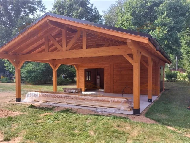 Навес для двух машин с хозблоком РИВЬЕРА 3.0 — Фото 3