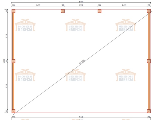 Навес для 3ех машин ВЕСТА 2.0 — Фото 10